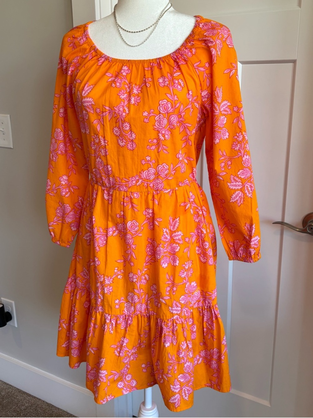 J Crew Bright Floral Scoopneck 100% Cotton Dress. Size 4